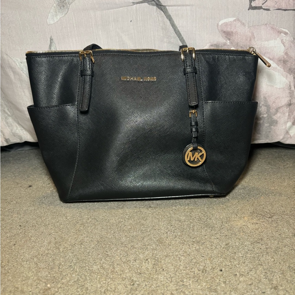 Michael Kors Black and Gold Tote
